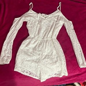 A white lace Hollister romper